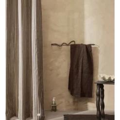 Cama & Baño comercio -Cama & Baño comercio FERM CHAMBRAY SHOWERCURTAIN SANDBLACK 1