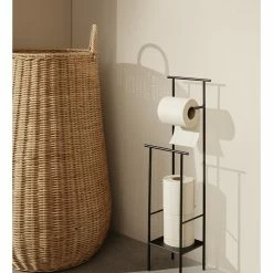 Ferm LIVING PORTA ROLLOS DORA -Cama & Baño comercio FERM DORA TOILETPAPERSTAND BLACK 1
