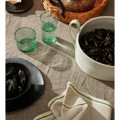 Ferm LIVING PAÑO HALE OYSTER -Cama & Baño comercio FERM HALE TEATOWEL OYSTERLEMONBRIUGHTBLUE 2