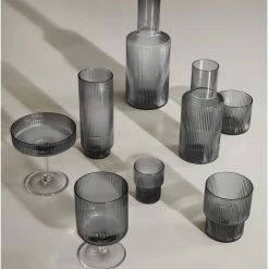 Ferm LIVING SET RIPPLE -Cama & Baño comercio FERM RIPPLE CARAFE SET GREY 3