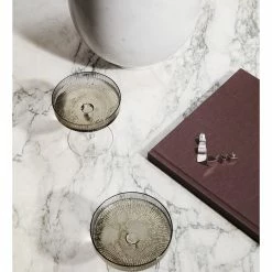 Ferm LIVING COPAS CHAMPAGNE RIPPLE 2 SET -Cama & Baño comercio FERM RIPPLE CHAMPAGNE GREY 2