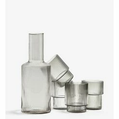 Ferm LIVING VASOS RIPPLE 4 SET -Cama & Baño comercio FERM RIPPLE GLASS GREY 2